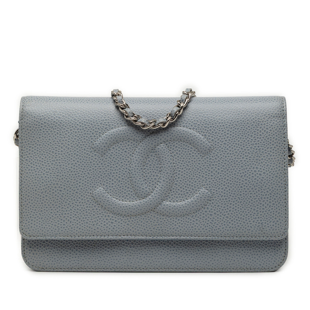 Pre-Loved Chanel CC Caviar Wallet On Chain - Picture 1 of 7